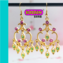 Handmade 18k Gold Plated Crystal Hook Earring for Wedding Designs